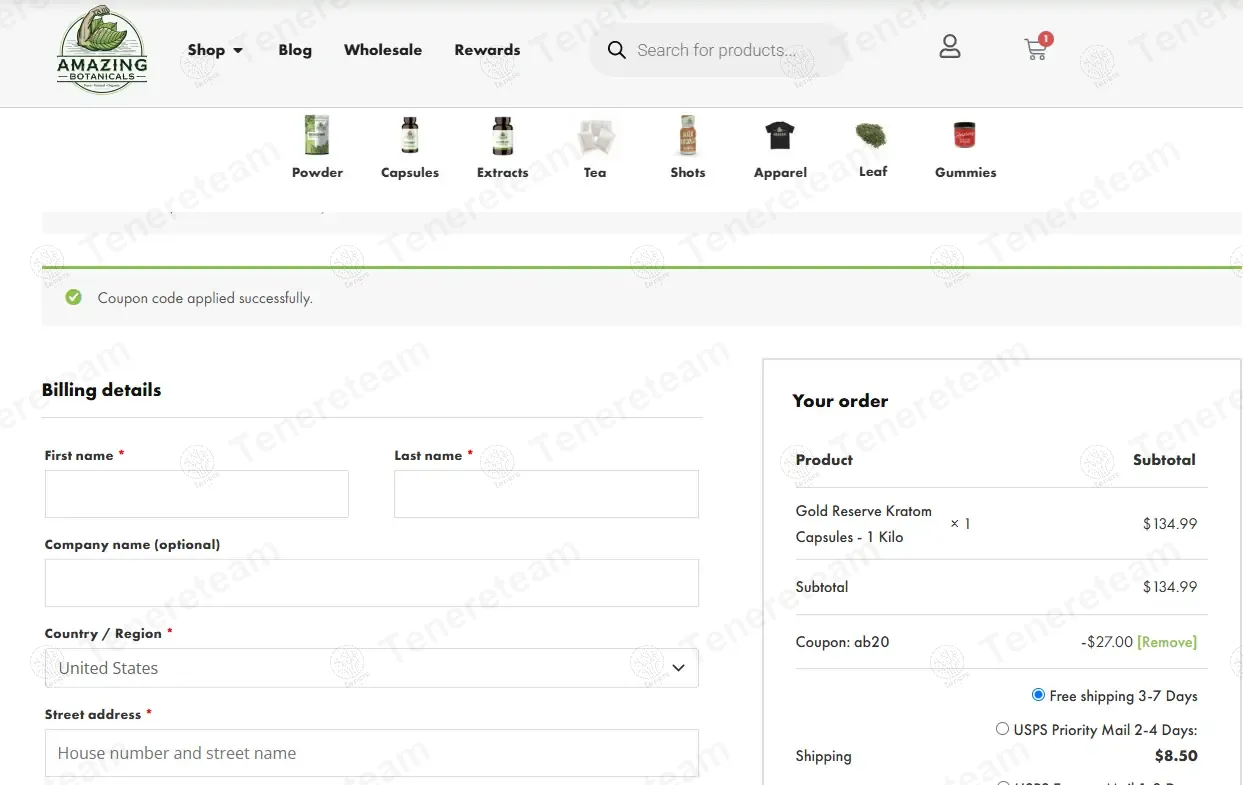 Amazing Botanicals coupon code: 20% off with welcome20. Tested and valid as 7 months ago.