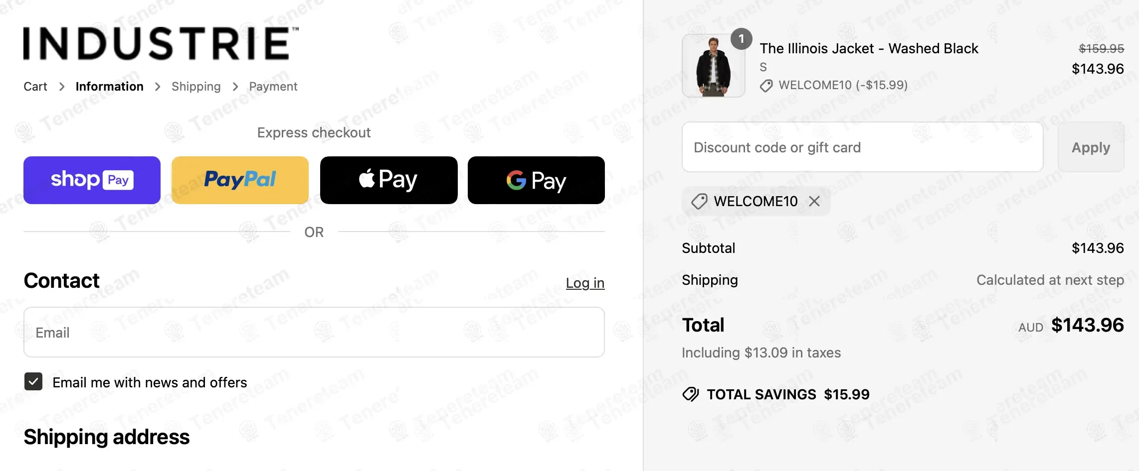 Industrie Australia coupon code - tested and valid (1 minute ago)