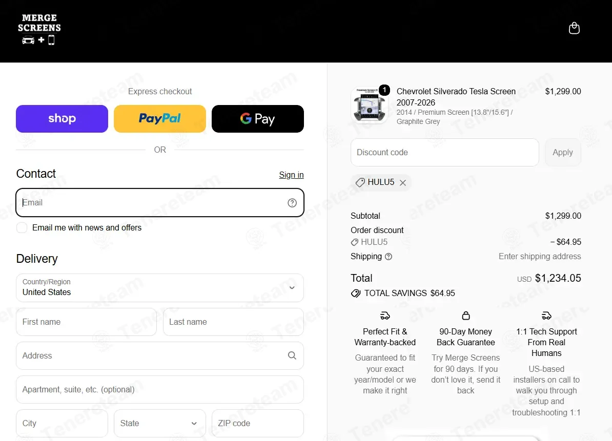 Merge Screens coupon code verified as working at checkout