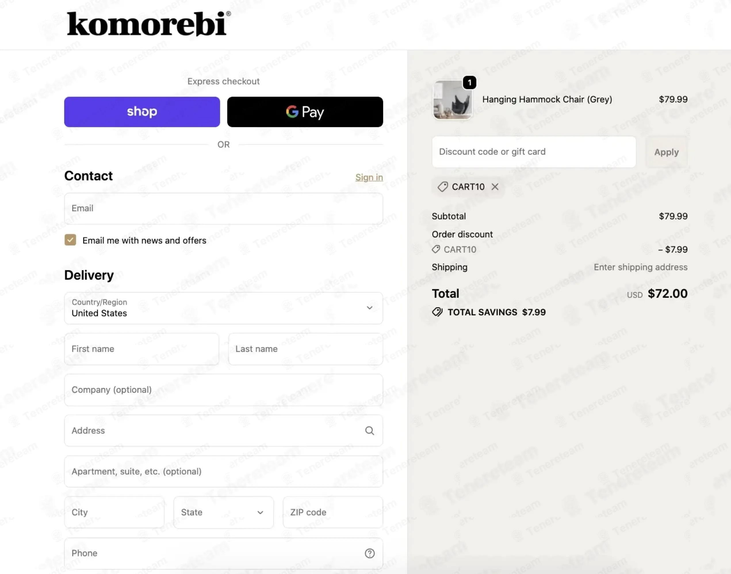 The Komorebi Collection coupon code: 10% off with CART10. Tested and valid as 1 month ago.