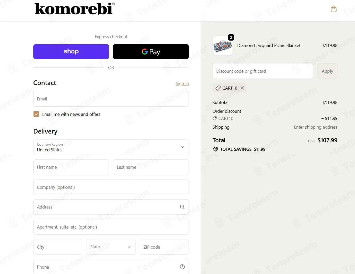 The Komorebi Collection coupon code: 10% off with CART10. Tested and valid as 1 month ago.