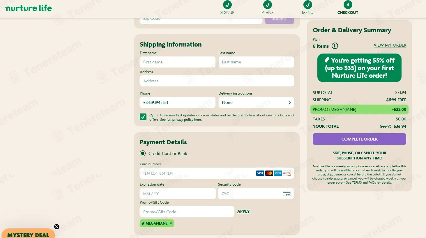 Nurture Life coupon code: 55% off with MEGANJANE. Tested and valid as 2 weeks ago.