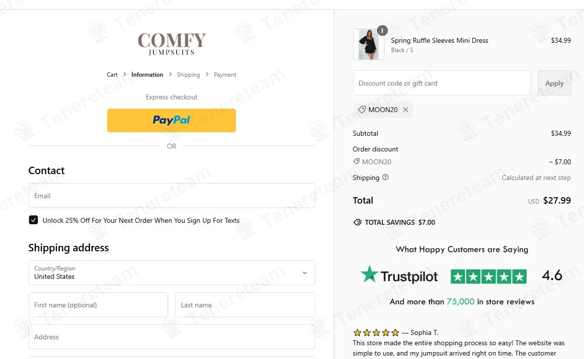 Comfy Jumpsuits coupon code: 20% off with MOON20. Tested and valid as 1 year ago.