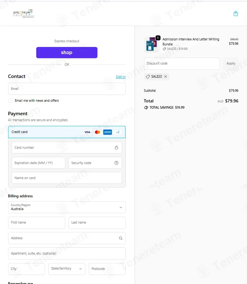 Spectrum Tuition Digital Shop coupon code: 20% off with SALE20. Tested and valid as 1 day ago.