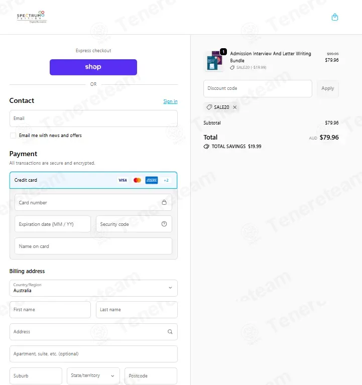 Spectrum Tuition Digital Shop coupon code: 20% off with SALE20. Tested and valid as 1 day ago.
