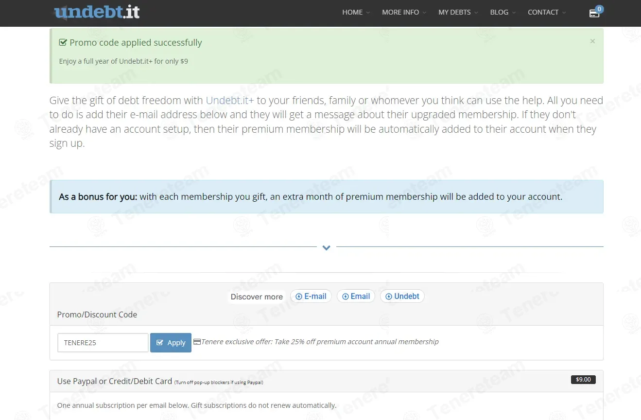 Undebt.it apply coupon code