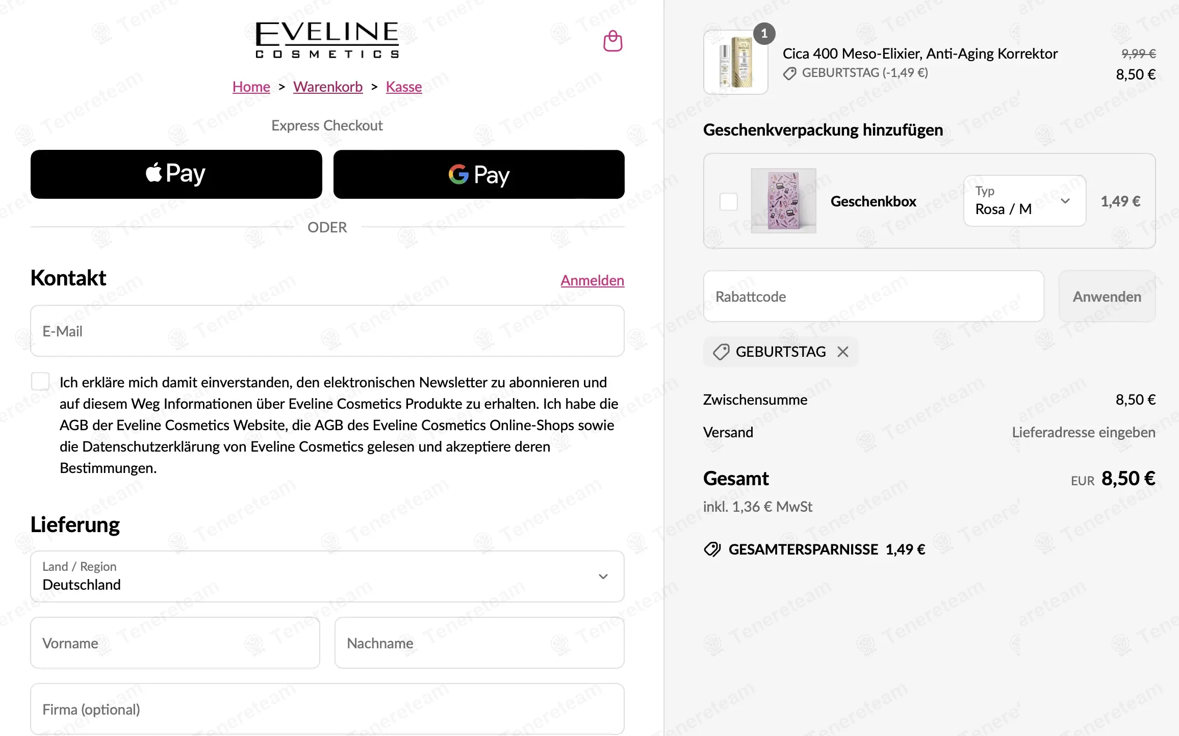 Evelinecosmetics DE coupon code: 15% off with GEBURTSTAG. Tested and valid as 1 year ago.