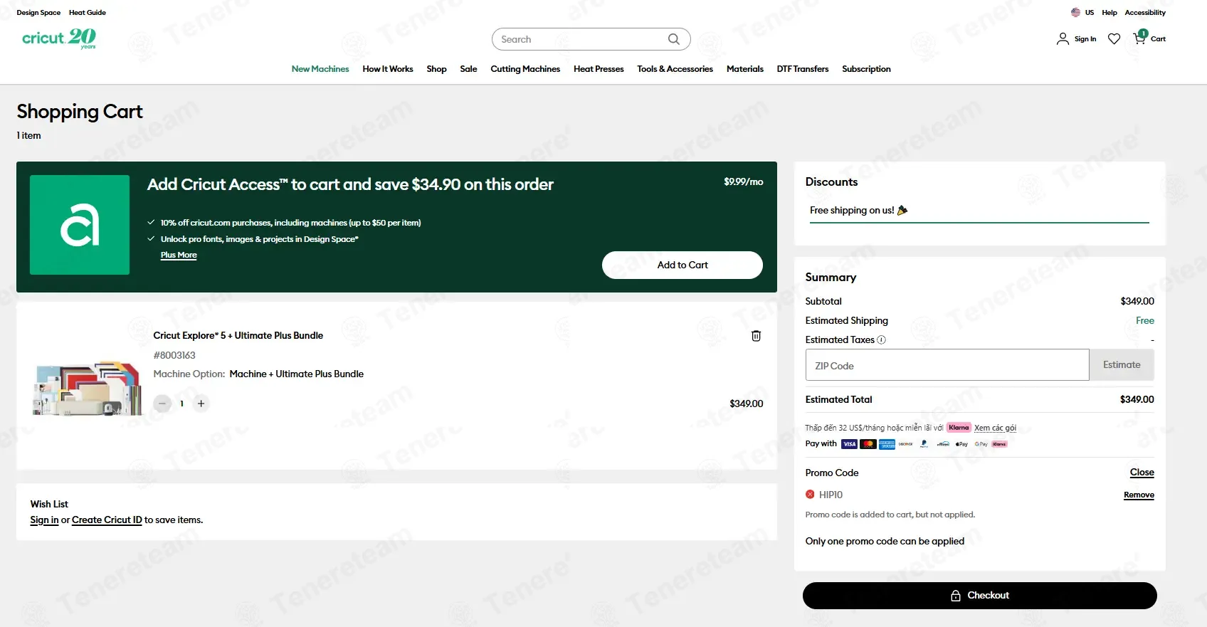 Cricut coupon code: $10 off with HIP10. Tested and valid as 3 weeks ago.