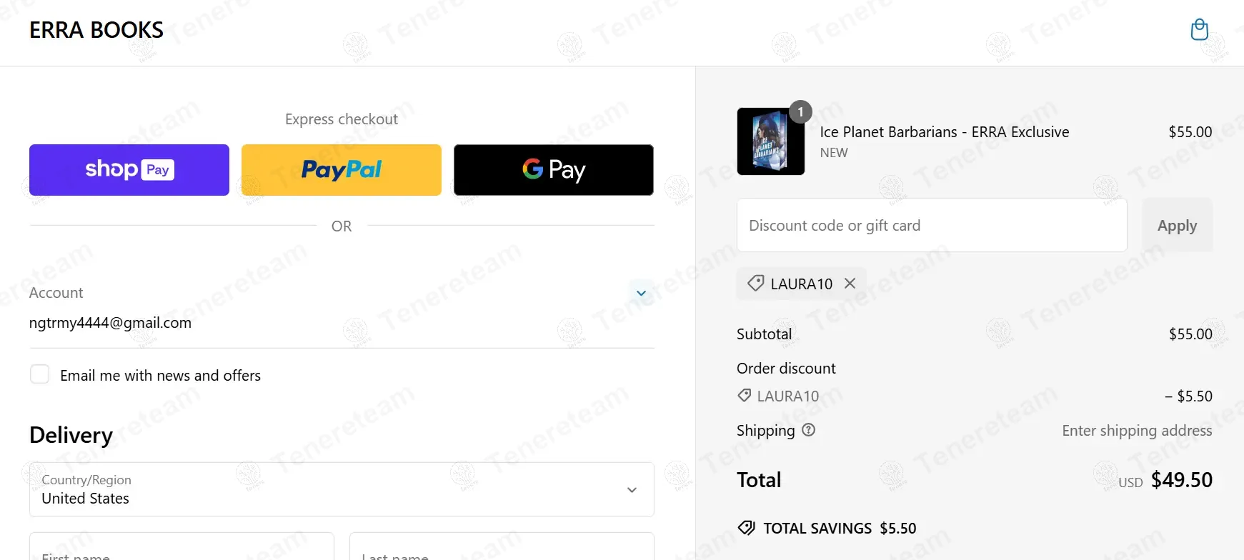 ERRA BOOKS coupon code: 10% off with LAURA10. Tested and valid as 1 year ago.