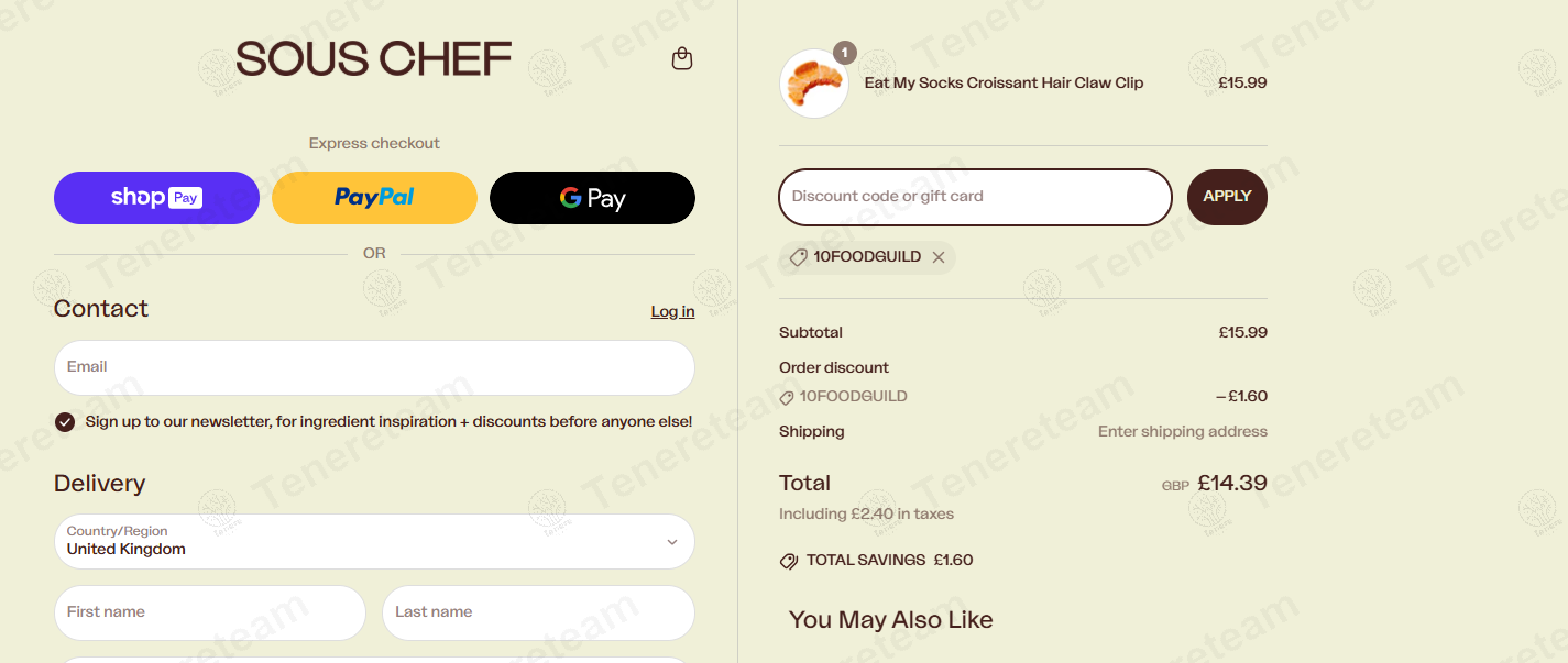 Sous Chef coupon code: 10% off with 10FOODGUILD. Tested and valid as 1 year ago.