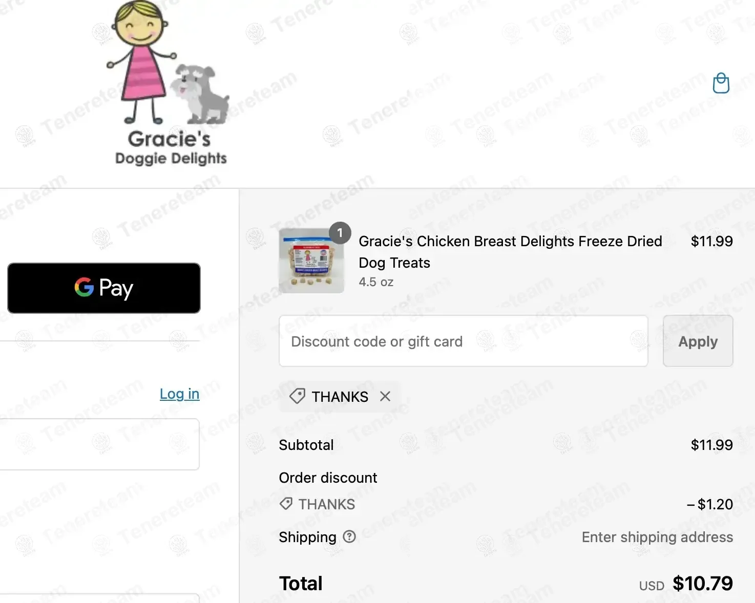 Gracie's Doggie Delights coupon code: 10% off with THANKS. Tested and valid as 3 days ago.