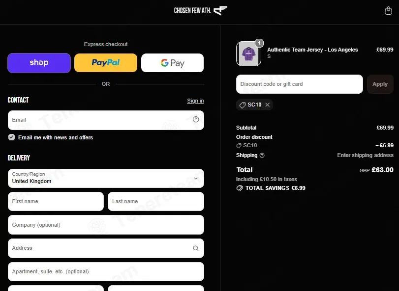 Chosen Few Athletics coupon code: 10% off with SC10. Tested and valid as 1 month ago.