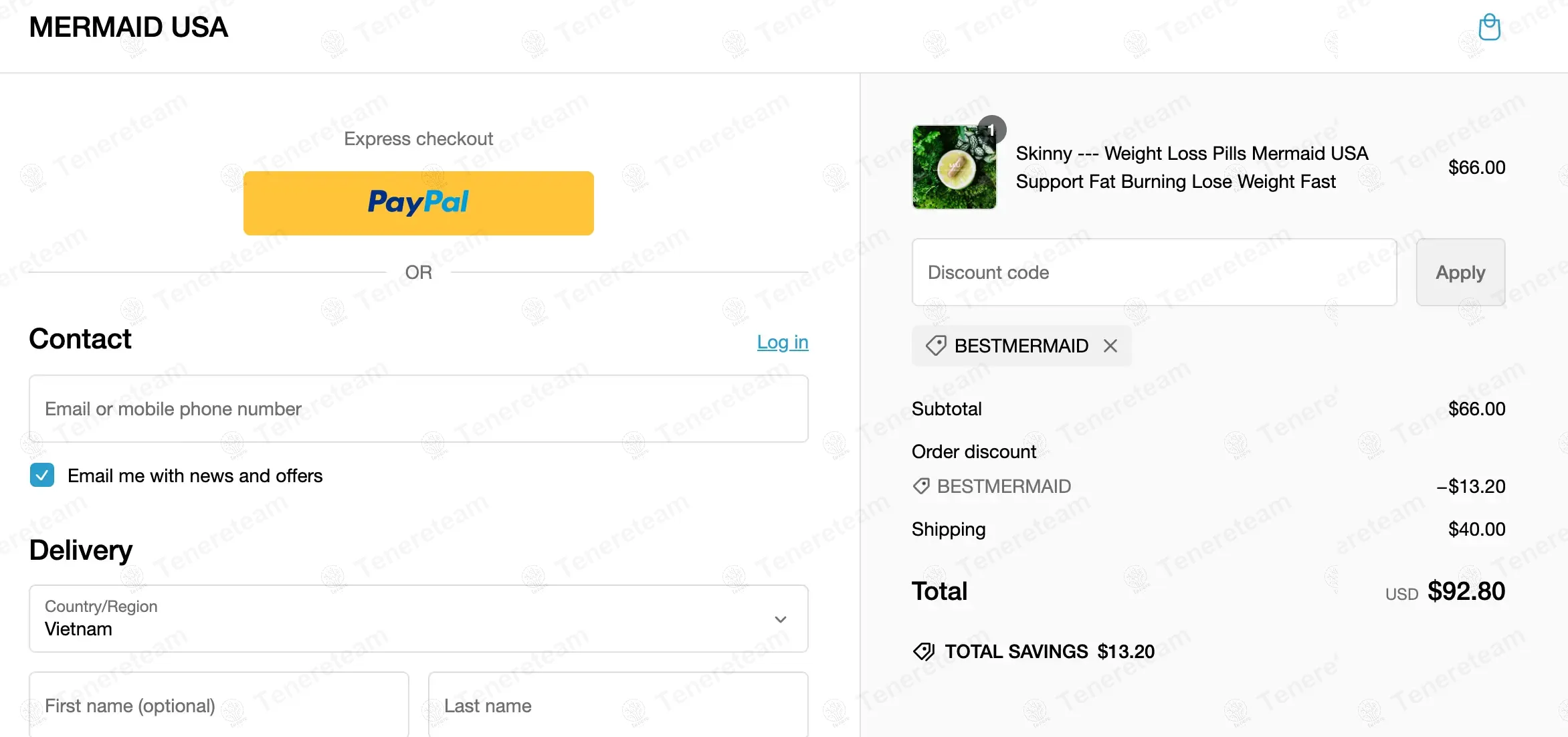 Mermaid USA apply coupon code