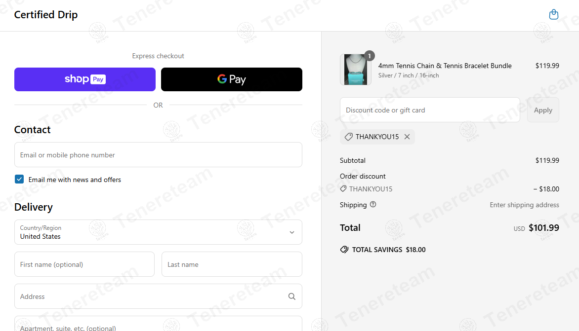 Certified Drip coupon code: 15% off with THANKYOU15. Tested and valid as 1 year ago.