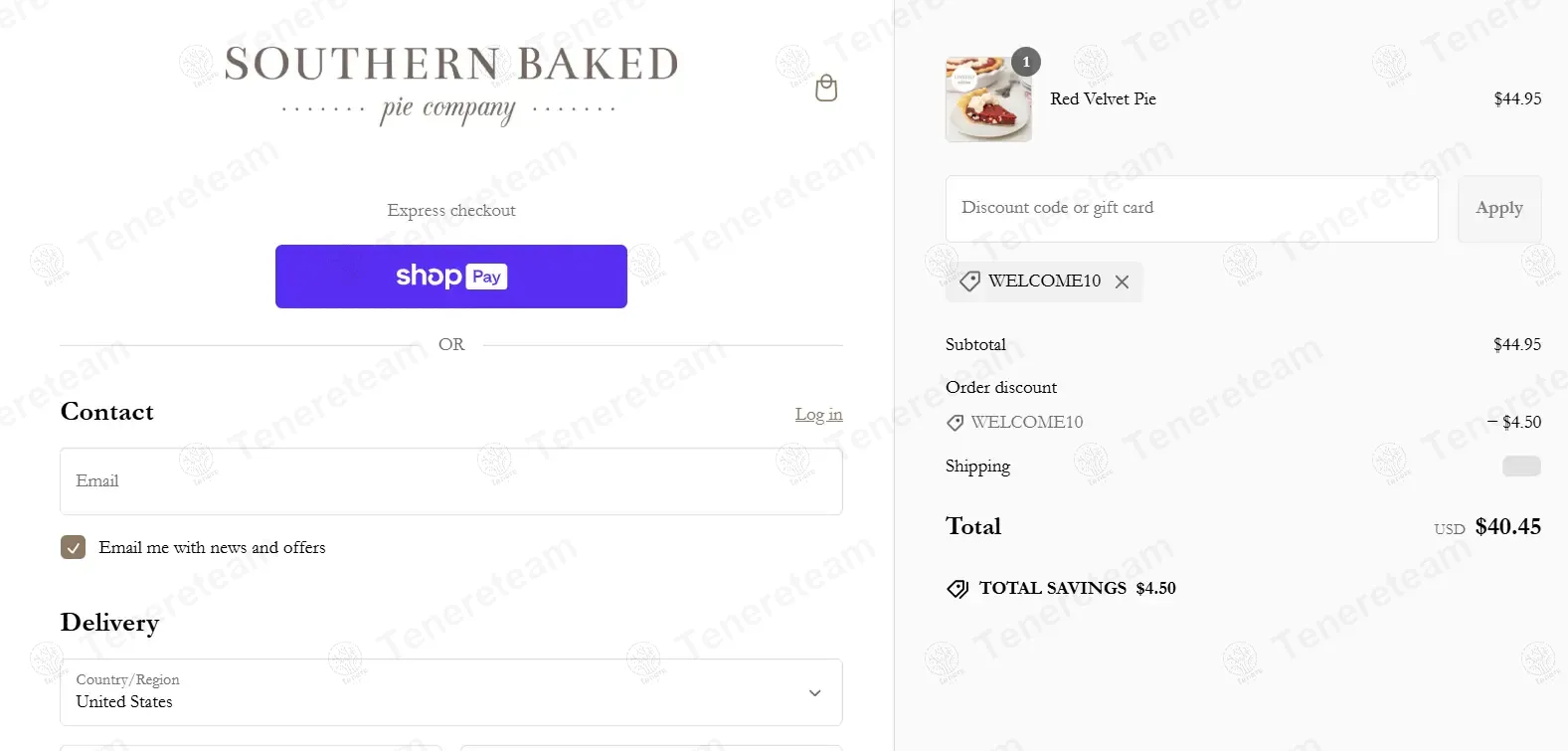 Southern Baked Pie apply coupon code
