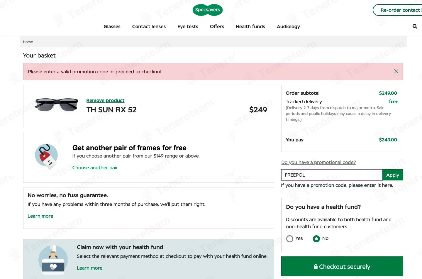 Specsavers AU coupon code: 100% off with FREEPOL. Tested and valid as 1 month ago.