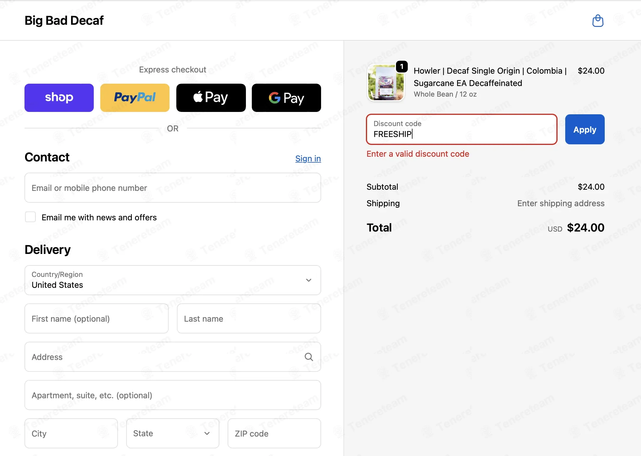 Big Bad Decaf coupon code: Sale off with FREESHIP. Tested and valid as 2 months ago.