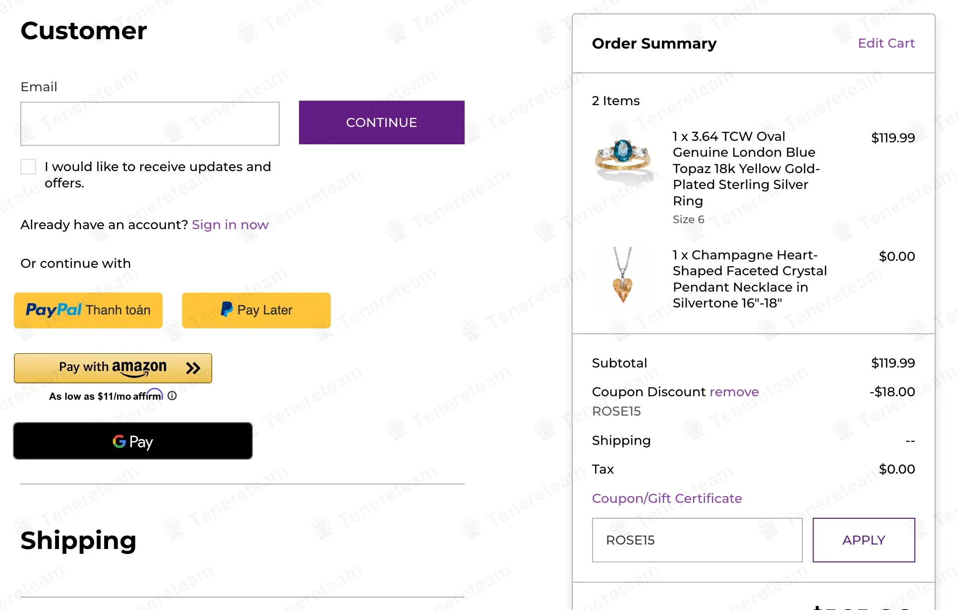 Palm Beach Jewelry coupon code: 15% off with ROSE15. Tested and valid as 1 year ago.