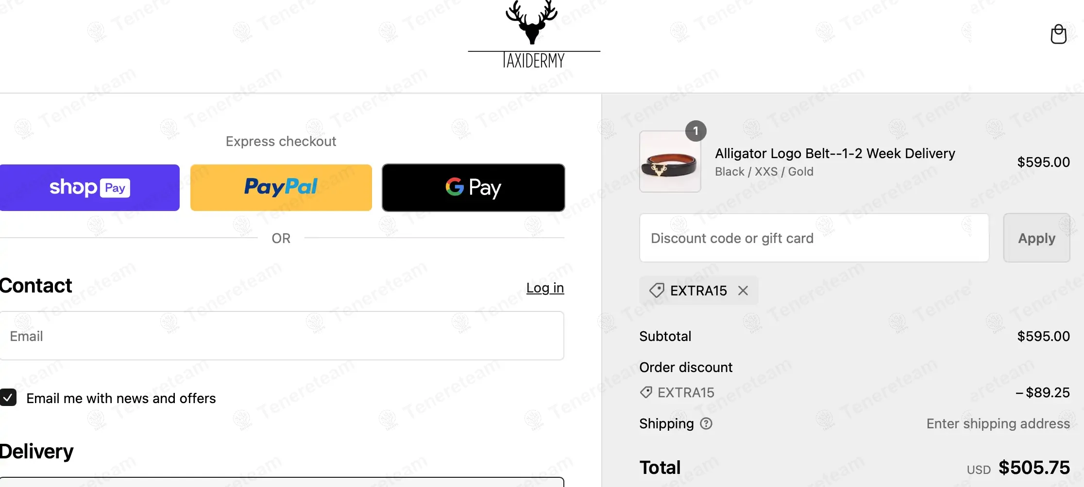 Taxidermy apply coupon code
