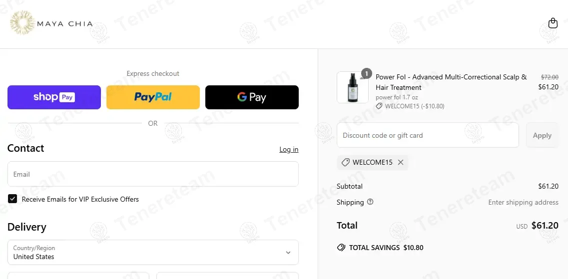 Maya Chia coupon code: 15% off with WELCOME15. Tested and valid as 1 year ago.