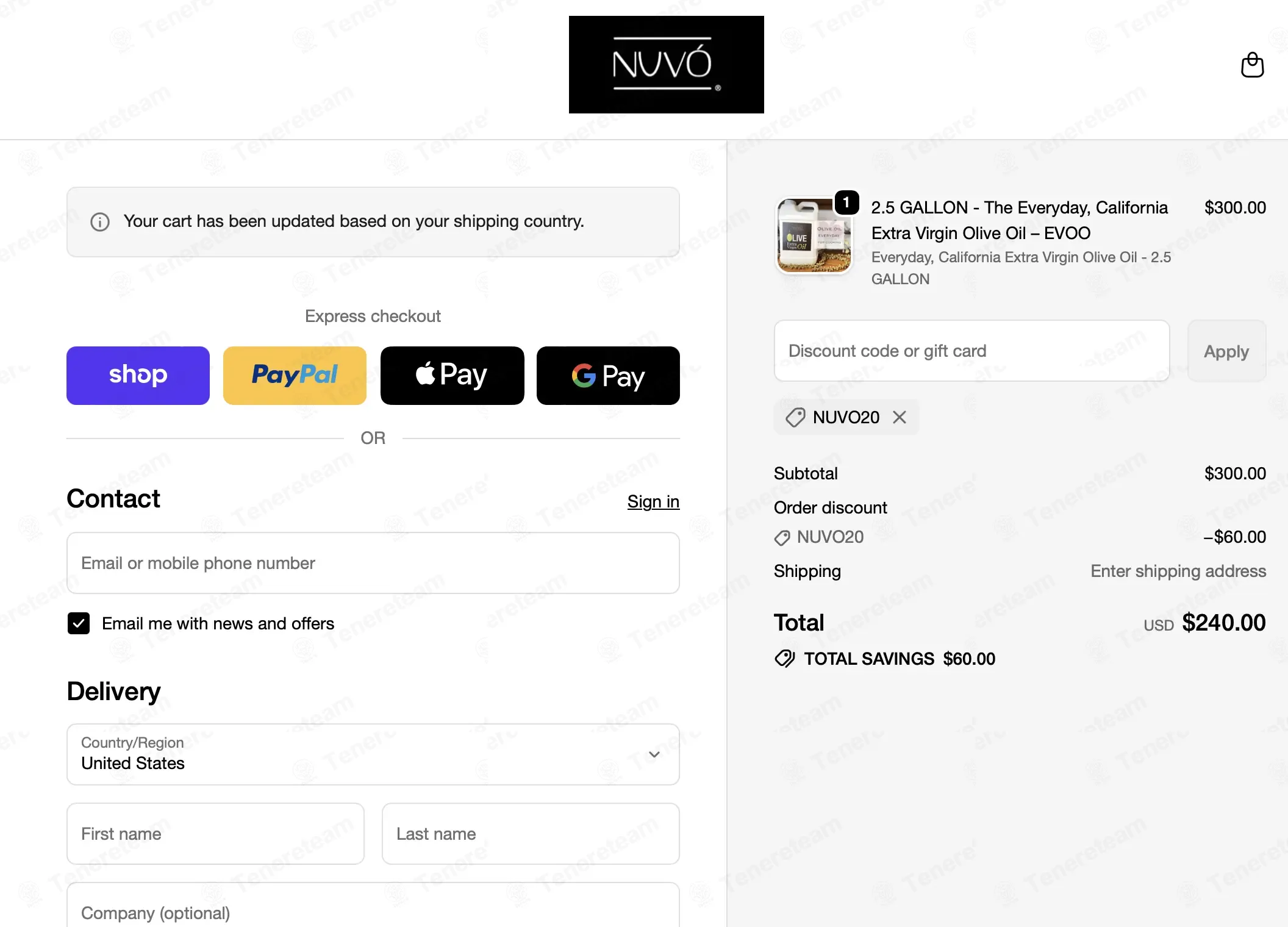 Nuvo Olive Oil coupon code: 20% off with NUVO20. Tested and valid as 1 month ago.