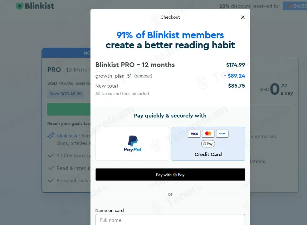 Blinkist coupon code: 51% off with GROWTH_PLAN_51. Tested and valid as 2 months ago.