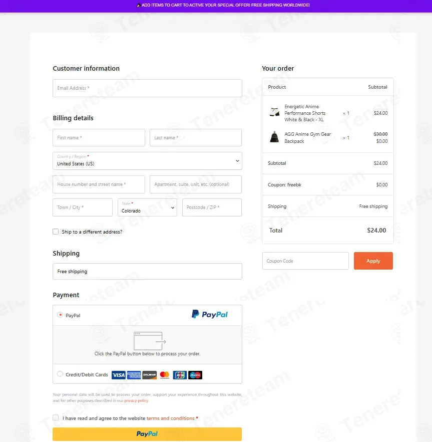 Anime Gym Gear coupon code: 100% off with freebk. Tested and valid as 5 months ago.