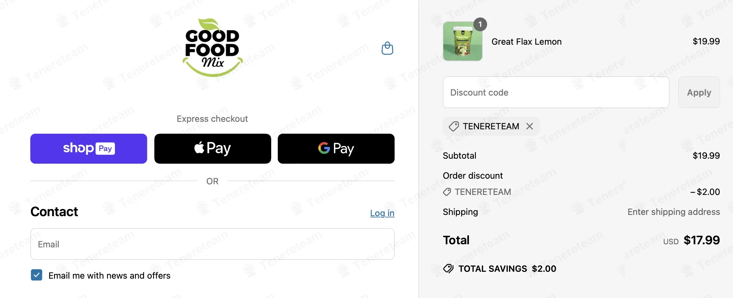 Good Food Mix coupon code: 10% off with TENERETEAM. Tested and valid as 1 year ago.
