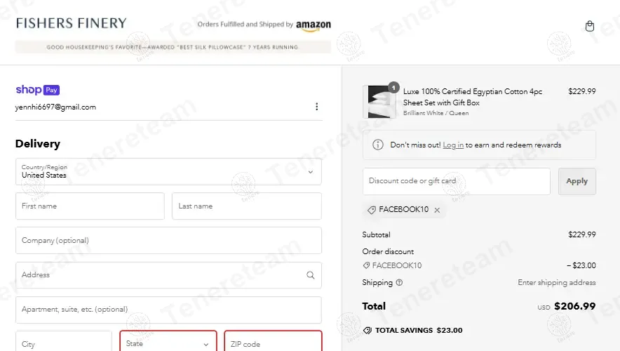 Fishers Finery coupon code: 10% off with FACEBOOK10. Tested and valid as 9 months ago.