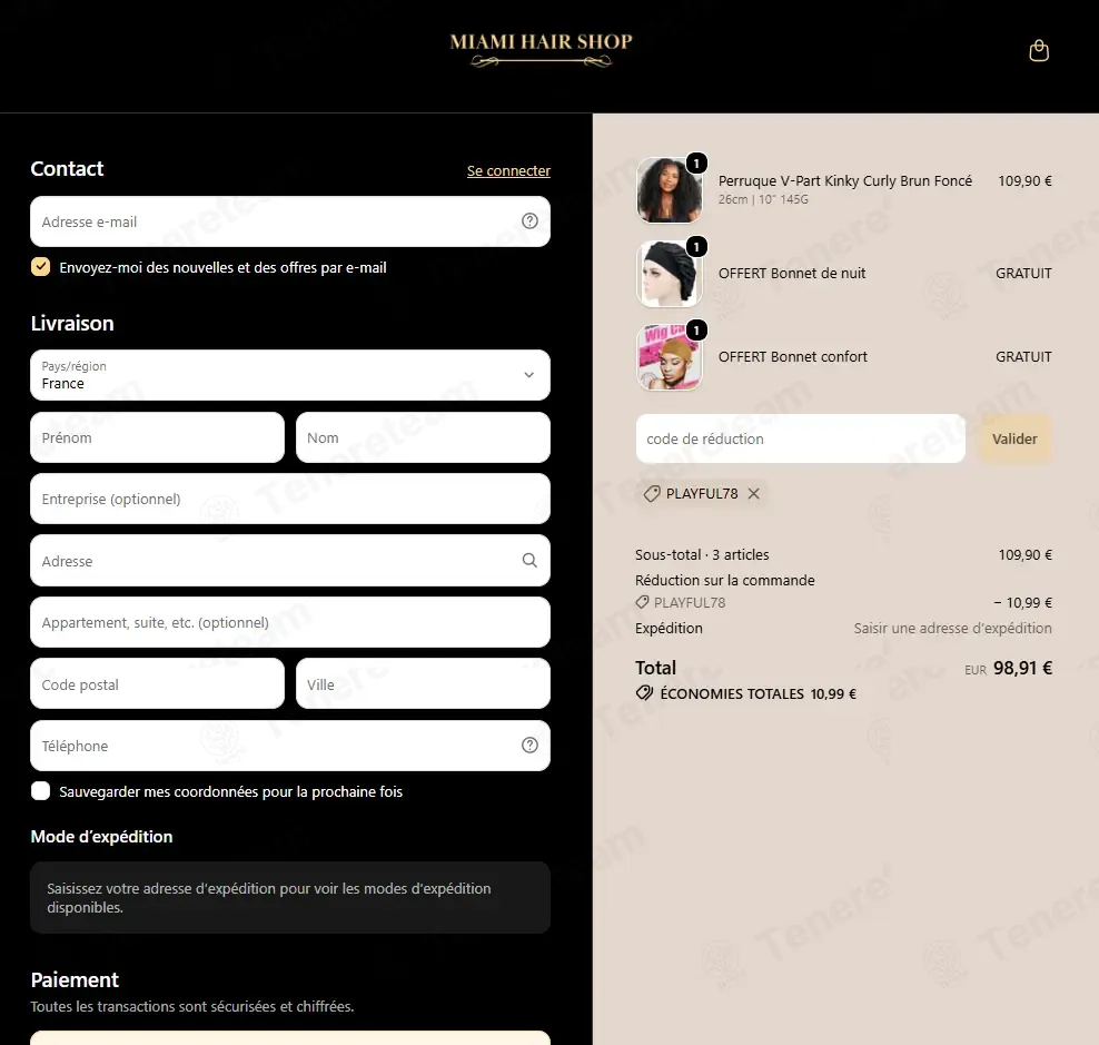 Miami Hair Shop coupon code: 10% off with PLAYFUL78. Tested and valid as 1 month ago.