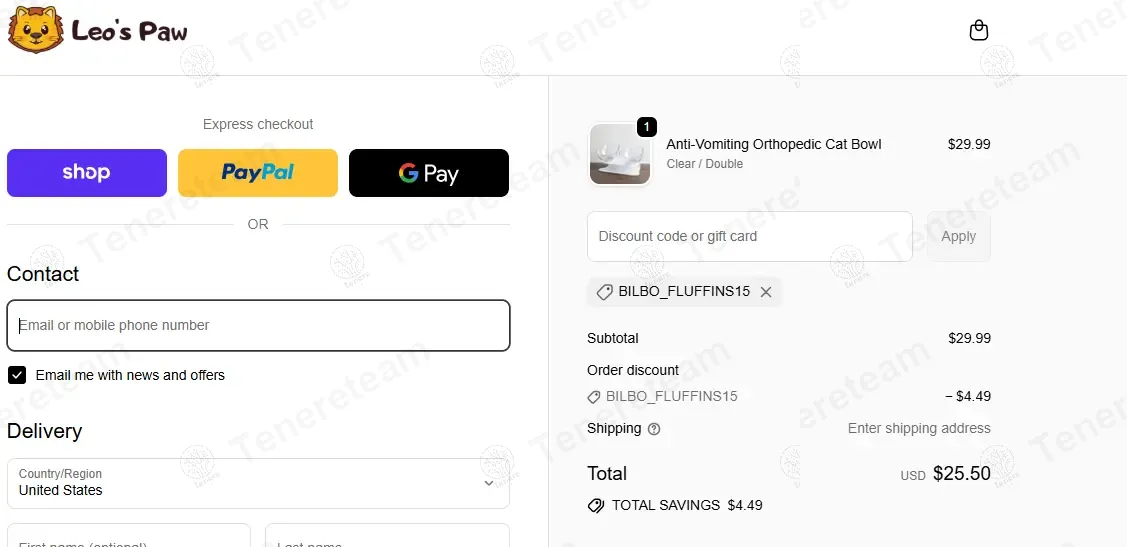 Leos Paw coupon code: 15% off with BILBO_FLUFFINS15. Tested and valid as 6 months ago.