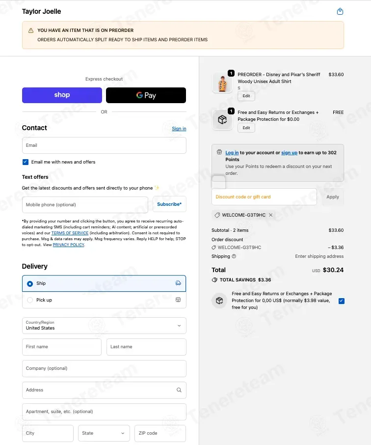 Taylor Joelle coupon code: 10% off with WELCOME-G3T9HC. Tested and valid as 8 months ago.