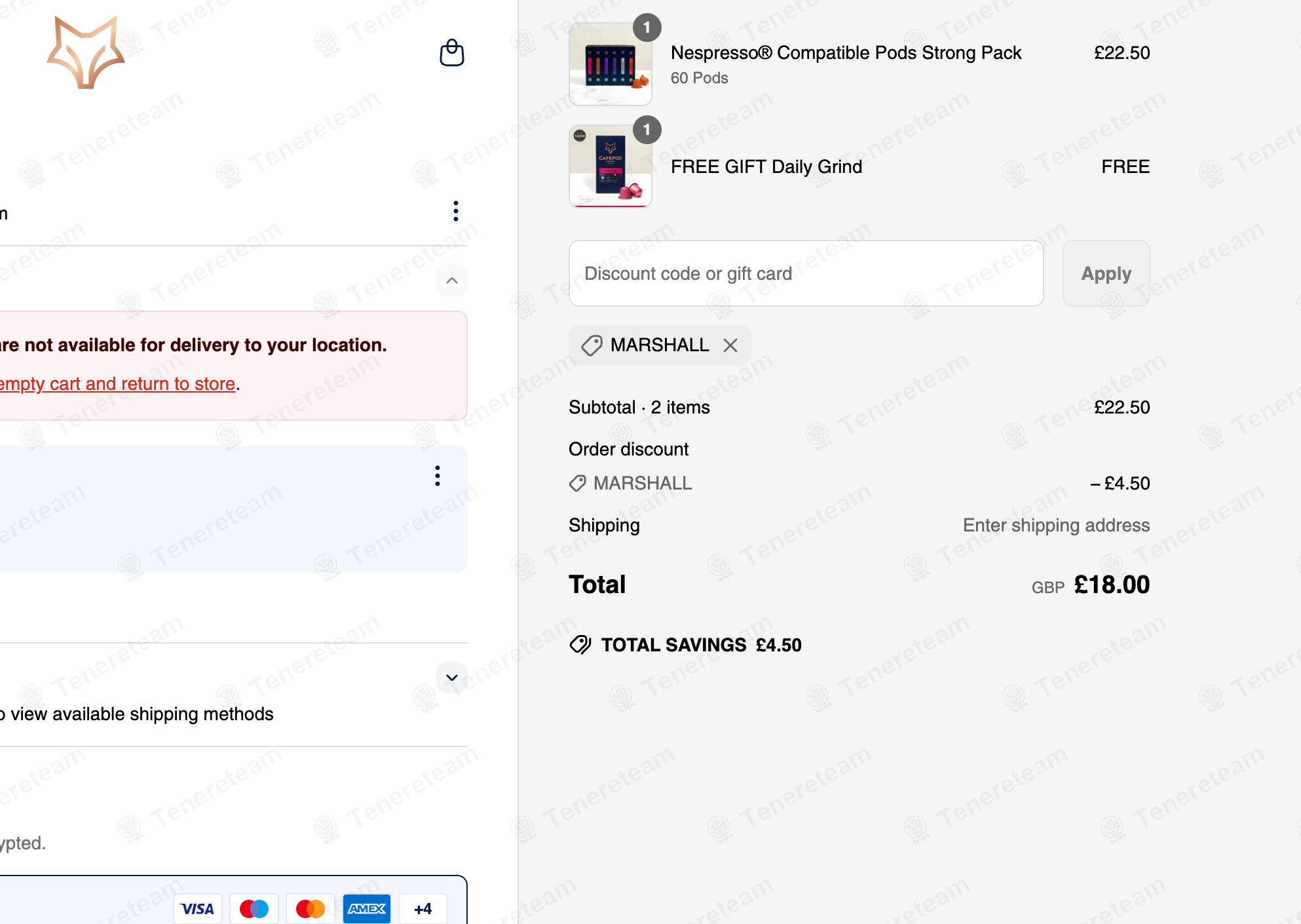 CaféPod coupon code: 20% off with MARSHALL. Tested and valid as 1 year ago.