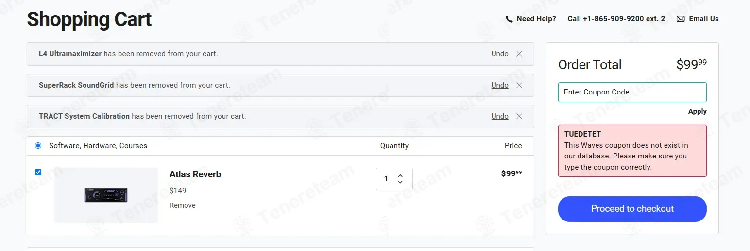 Waves Audio coupon code verified as working at checkout