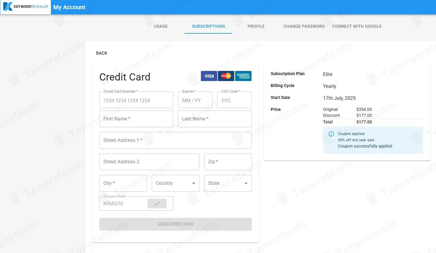 Keyword Revealer coupon code: 50% off with KRMID50. Tested and valid as 10 months ago.