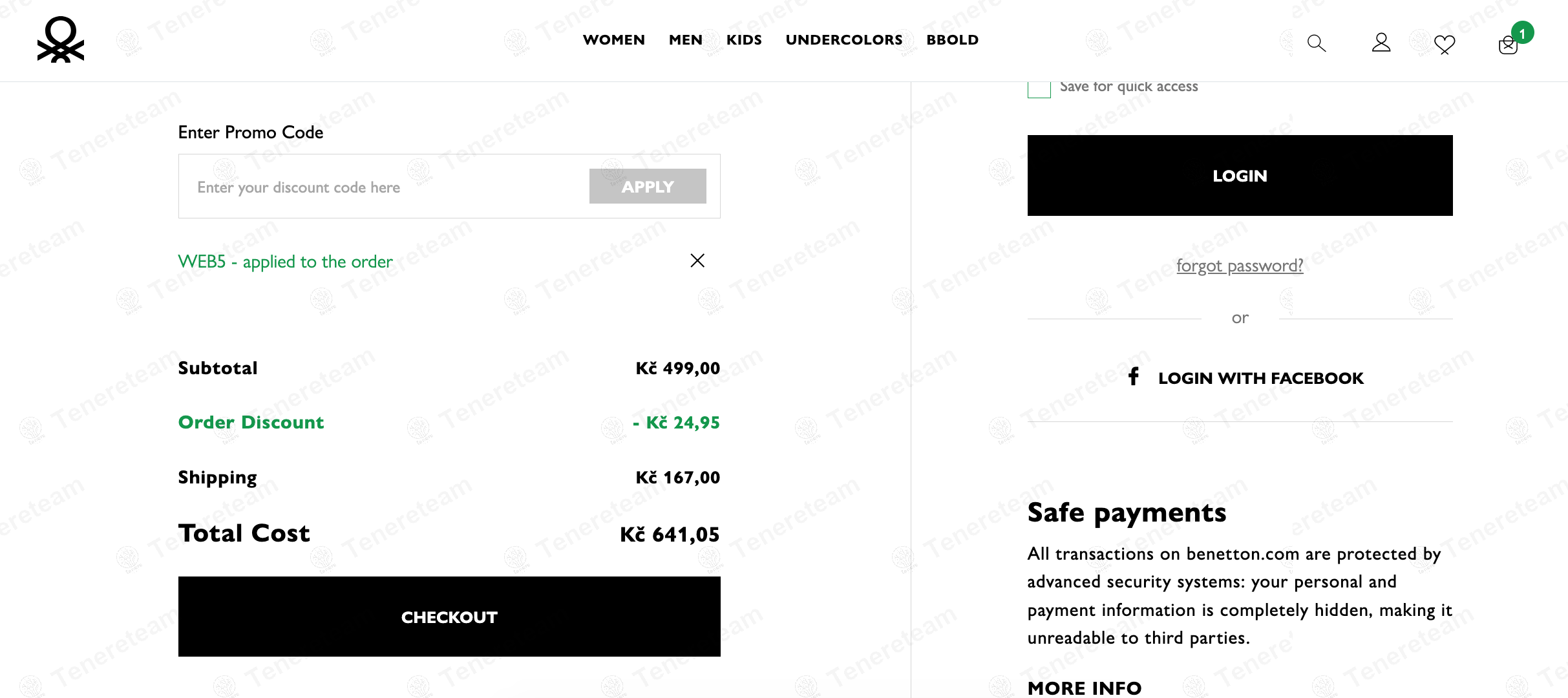 Benetton CZ coupon code: 5% off with WEB5. Tested and valid as 1 year ago.