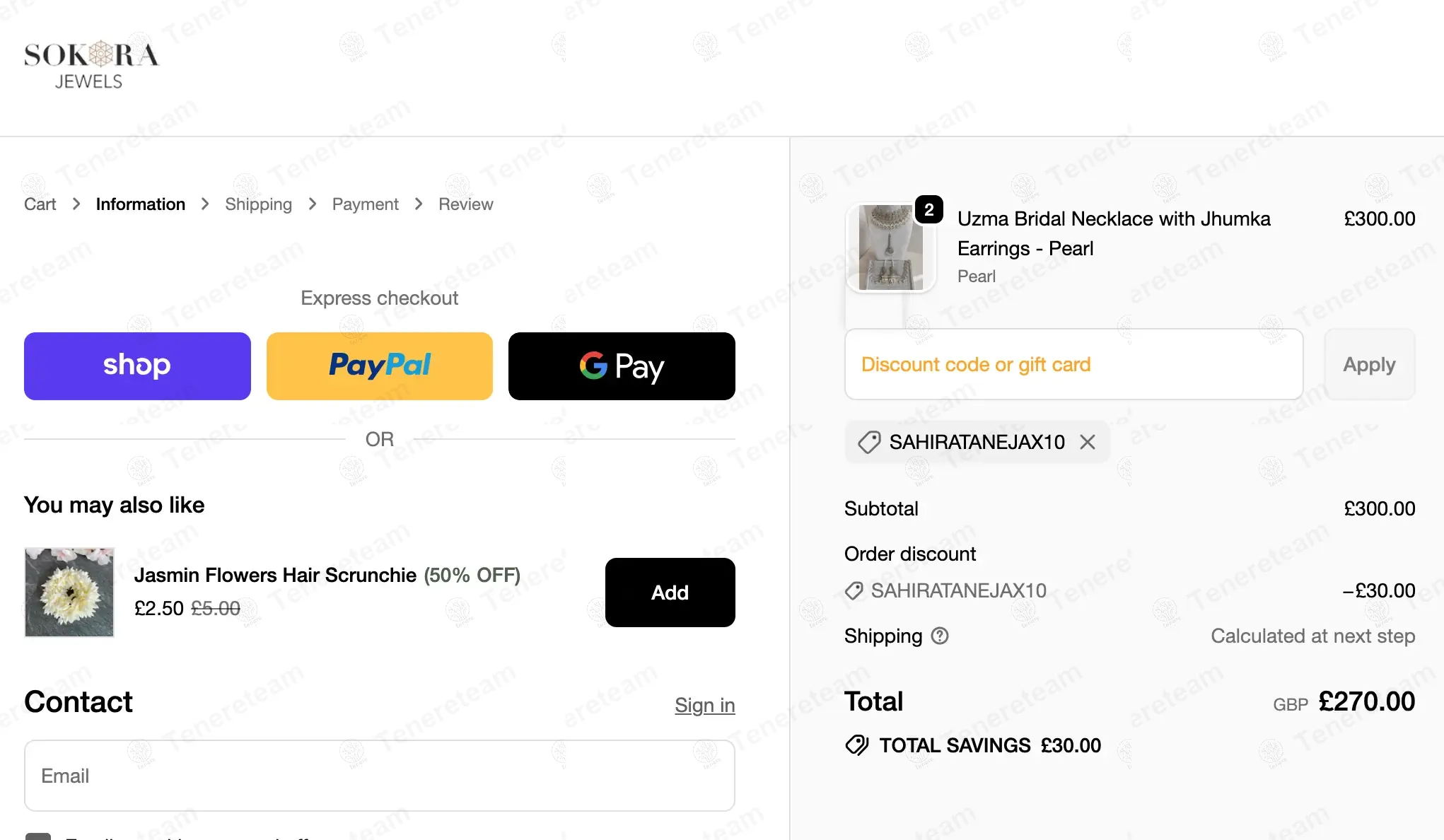 Sokora Jewels coupon code: 10% off with SAHIRATANEJAX10. Tested and valid as 9 months ago.