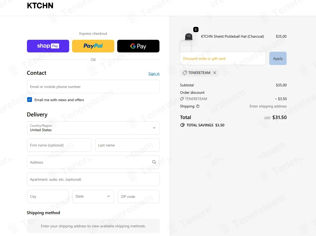 Shop KTCHN coupon code: 10% off with TENERETEAM. Tested and valid as 3 weeks ago.