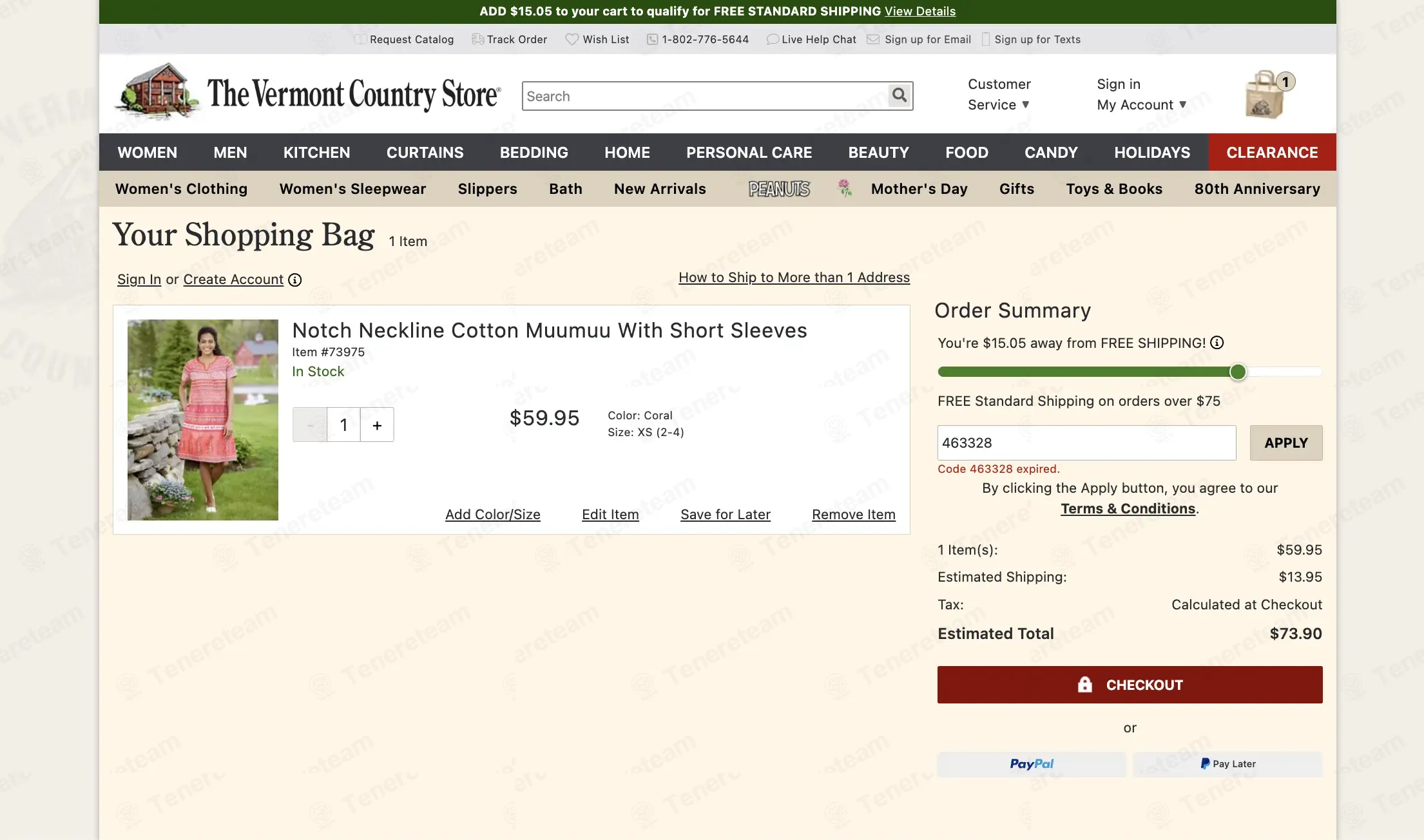 Vermont Country Store coupon code: Sale off with 463328. Tested and valid as 1 month ago.