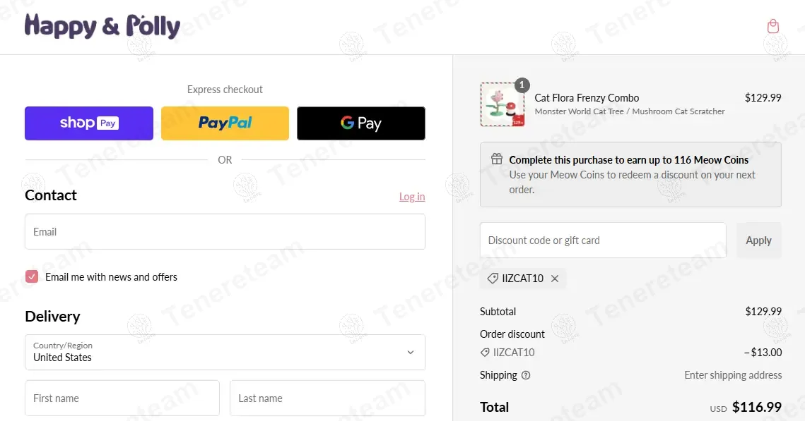 Happy And Polly apply coupon code