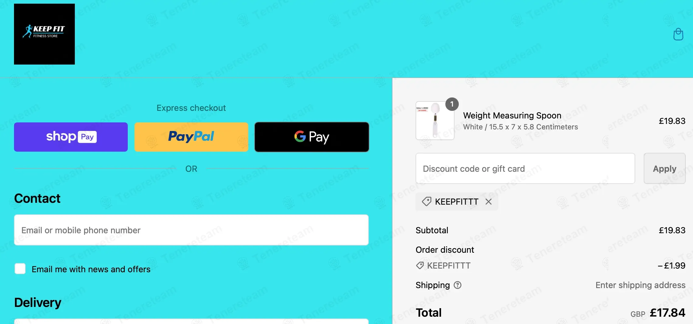 Keep Fit Fitness Store coupon code: 10% off with KEEPFITTT. Tested and valid as 1 year ago.