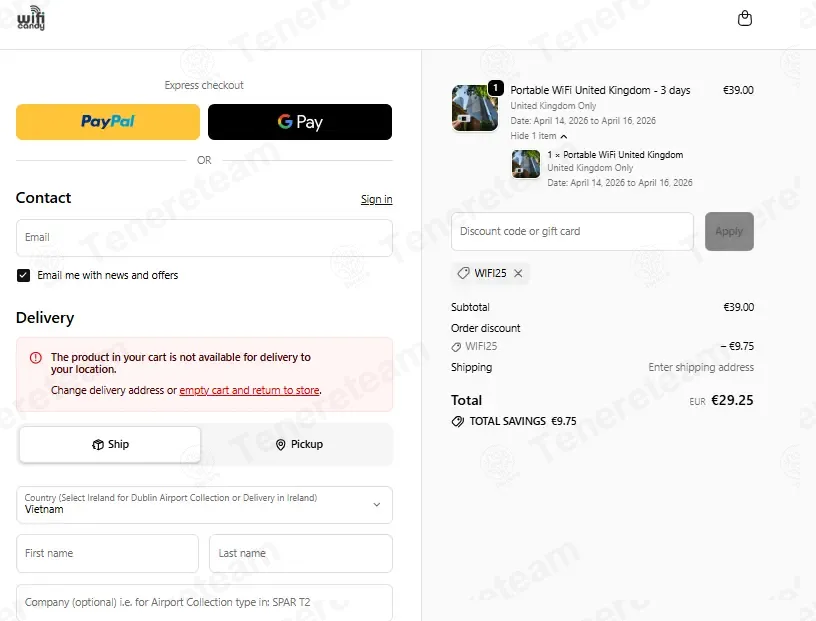 WiFi Candy coupon code: 25% off with WIFI25. Tested and valid as 1 month ago.