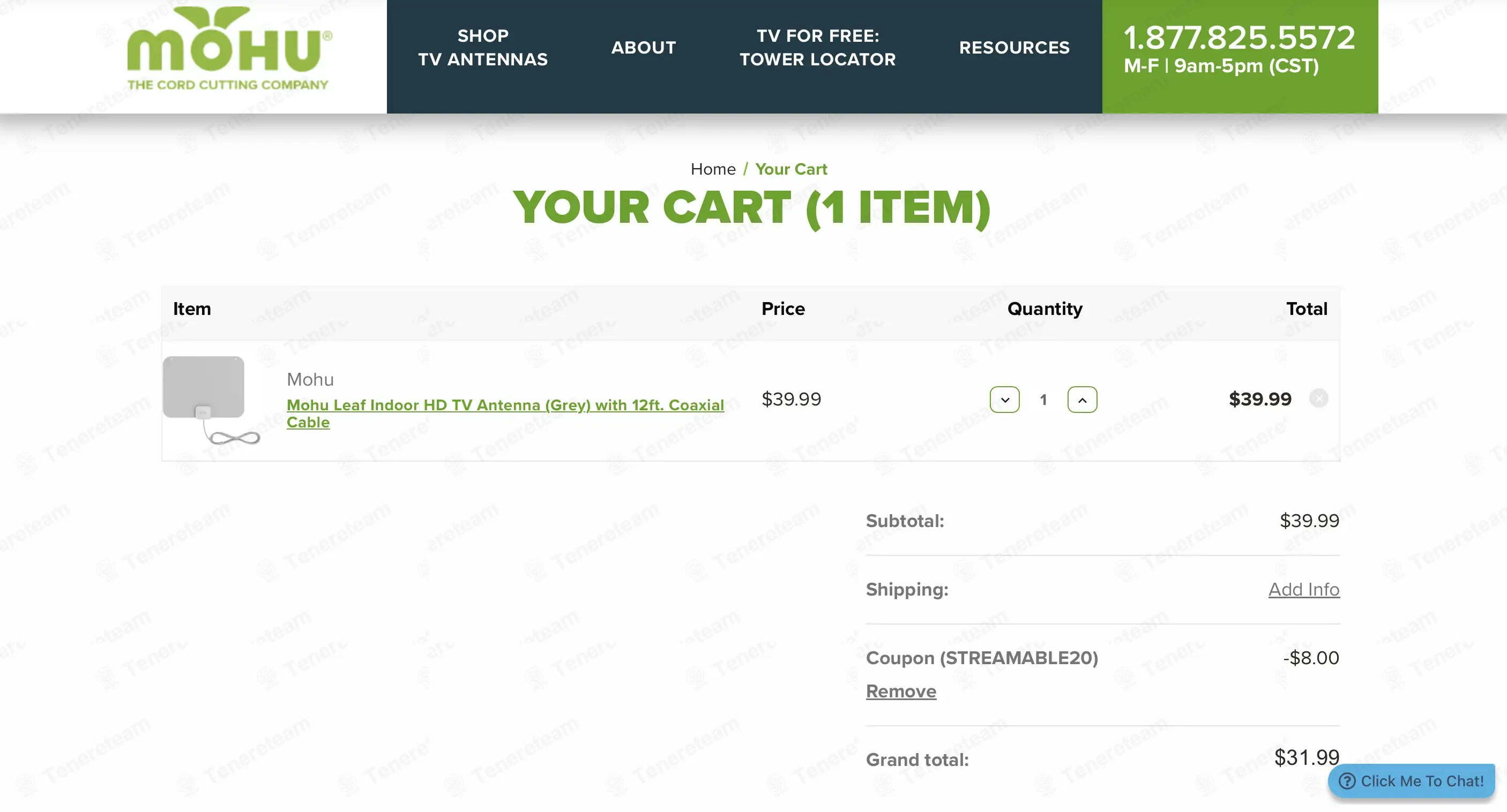 Mohu coupon code: 20% off with STREAMABLE20. Tested and valid as 1 month ago.