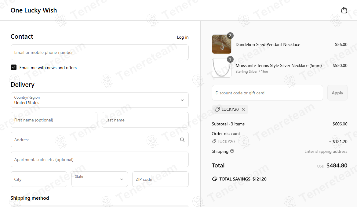 One Lucky Wish coupon code: 20% off with LUCKY20. Tested and valid as 1 year ago.