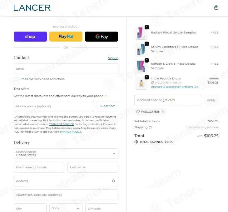 Lancer Skincare apply coupon code