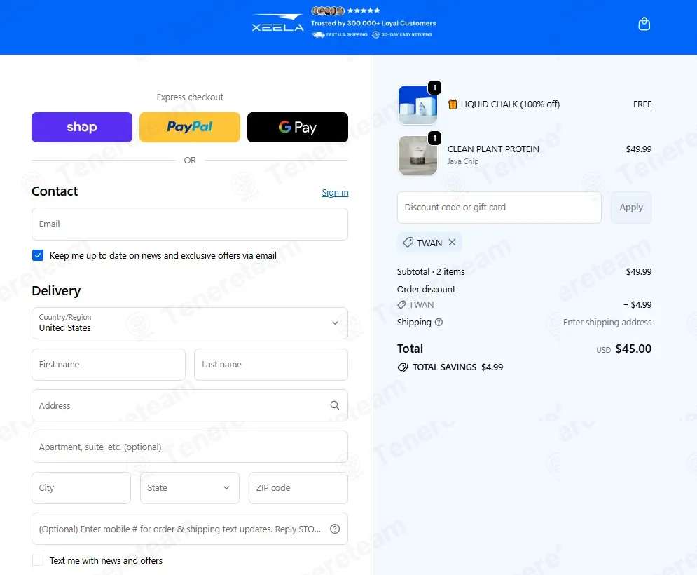 Xeela Fitness coupon code: 10% off with TWAN. Tested and valid as 2 months ago.