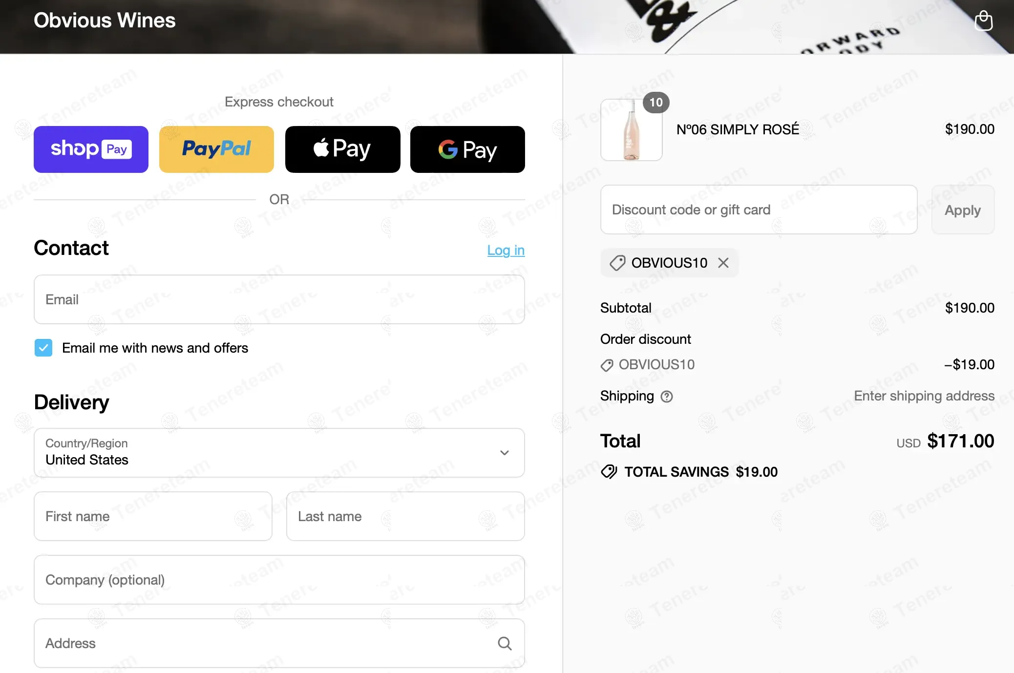 Obvious Wines coupon code: 10% off with OBVIOUS10. Tested and valid as 11 months ago.