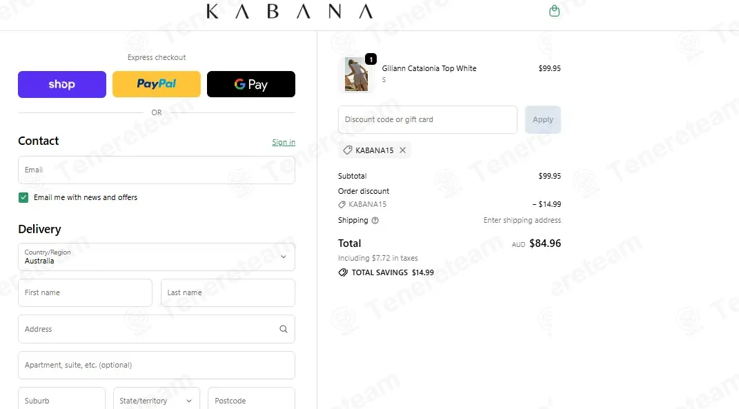 The Kabana Shop coupon code: 15% off with KABANA15. Tested and valid as 1 month ago.