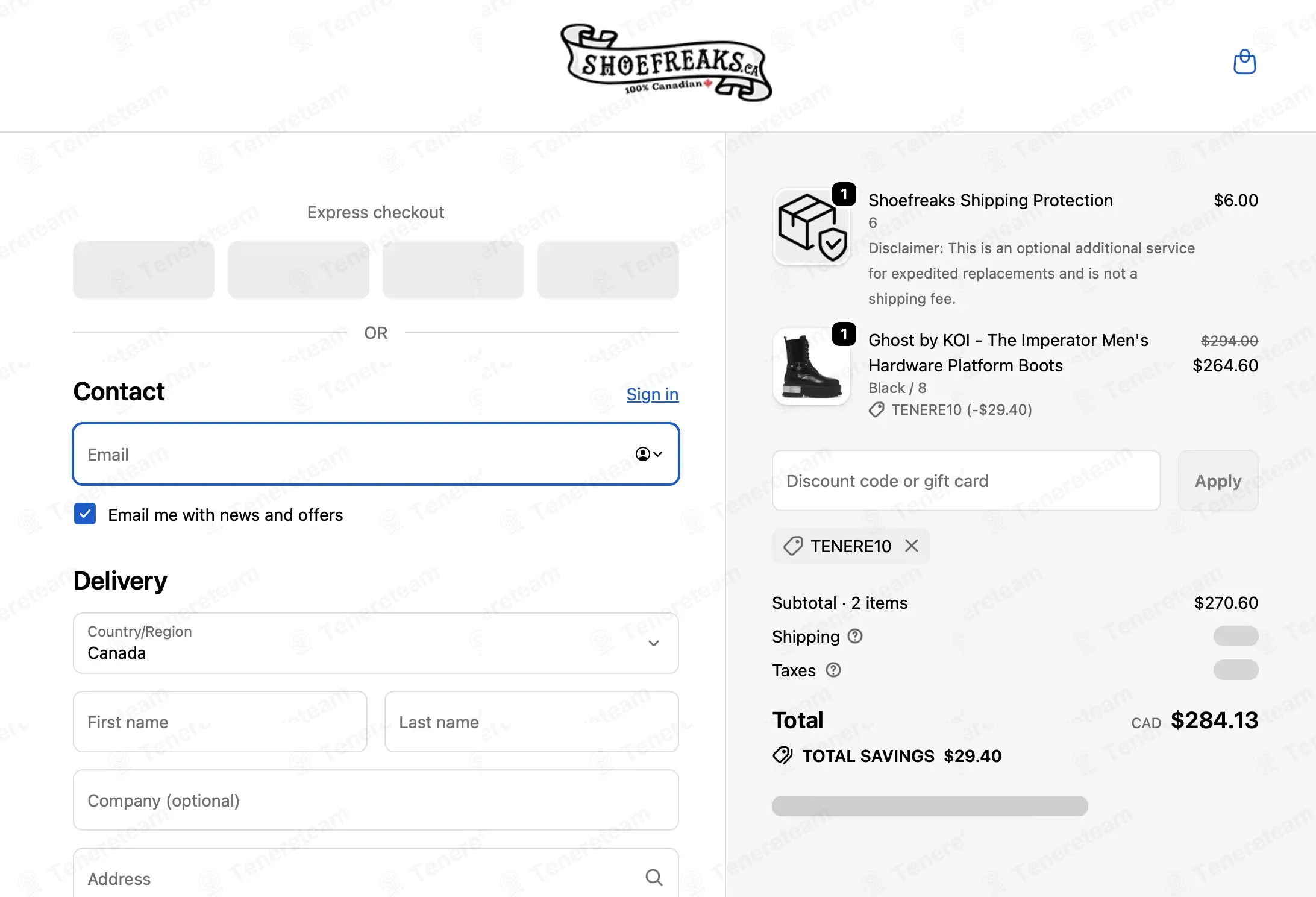 Shoe Freaks coupon code: 10% off with TENERE10. Tested and valid as 2 weeks ago.