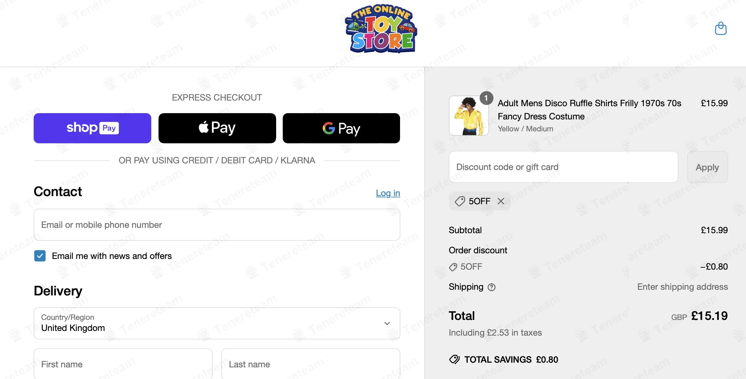 The Online Toy Store coupon code: 5% off with 5OFF. Tested and valid as 1 year ago.